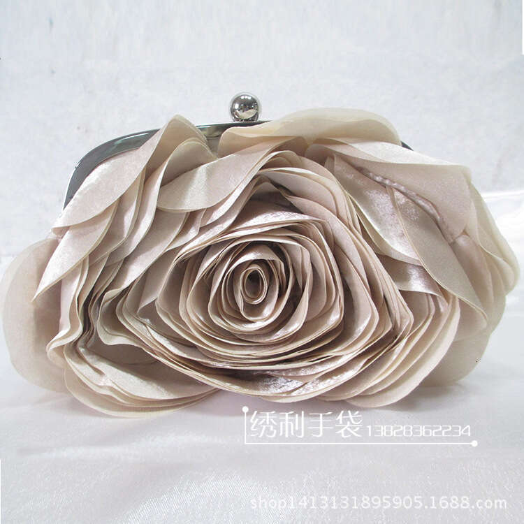 Dinner Bag New Women S Flower Handbag Satin Evening Bag Bride Bridesmaid Wedding Dress Bag KQ