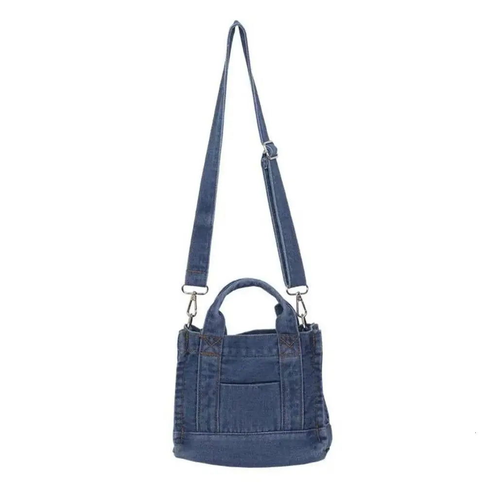 Cute one shoulder denim cross body casual Korean summer canvas handbag womens messenger bag
