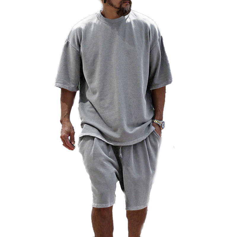 Tracksuit Oversized Two Set Tracksuit for Men 2 Pieces Sets Sport Sweatshirt Jogger Tshirt Set 2 Pieces Running Men Jogging Suit Plain Tracksuit