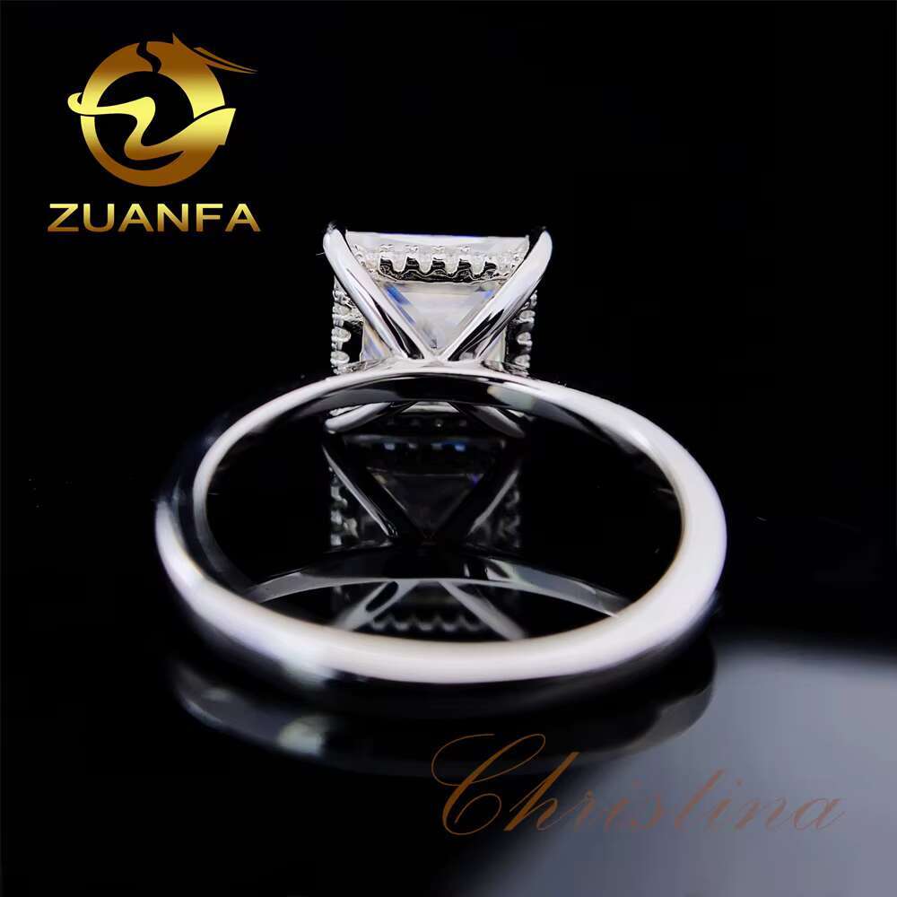 Fine Jewelry Princess Solitaire Engagement Ring 10K 18K Solid Gold 6ct Moissanite Diamond Engagement Rings