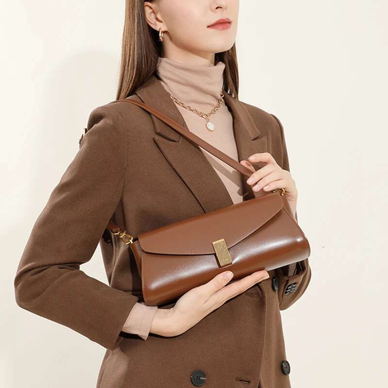 Hifashion Elegant Genuine Leather Underarm Shoulder Bags For Women 2025 Designer Crossbody Purses Square Ladies Handbags
