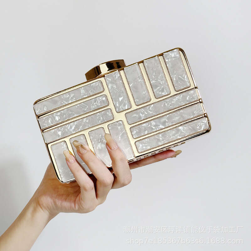 Dinner Bag Handheld Acrylic Bag Simple Chain Diagonally Spanning Bridal Evening Gown Banquet Women S Bag KQ