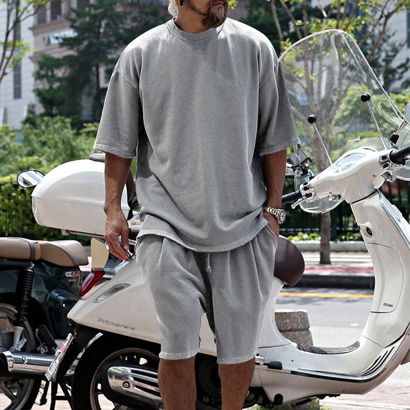 Tracksuit Oversized Two Set Tracksuit for Men 2 Pieces Sets Sport Sweatshirt Jogger Tshirt Set 2 Pieces Running Men Jogging Suit Plain Tracksuit