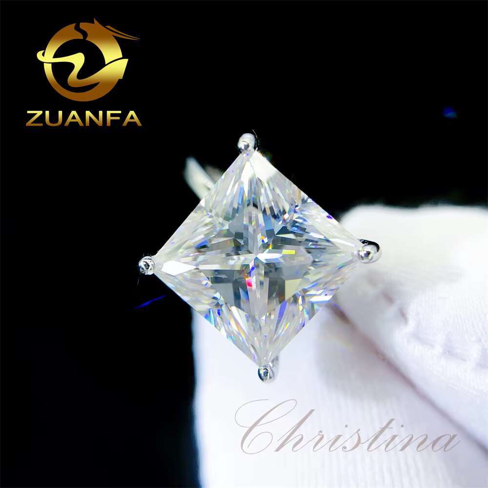 Fine Jewelry Princess Solitaire Engagement Ring 10K 18K Solid Gold 6ct Moissanite Diamond Engagement Rings