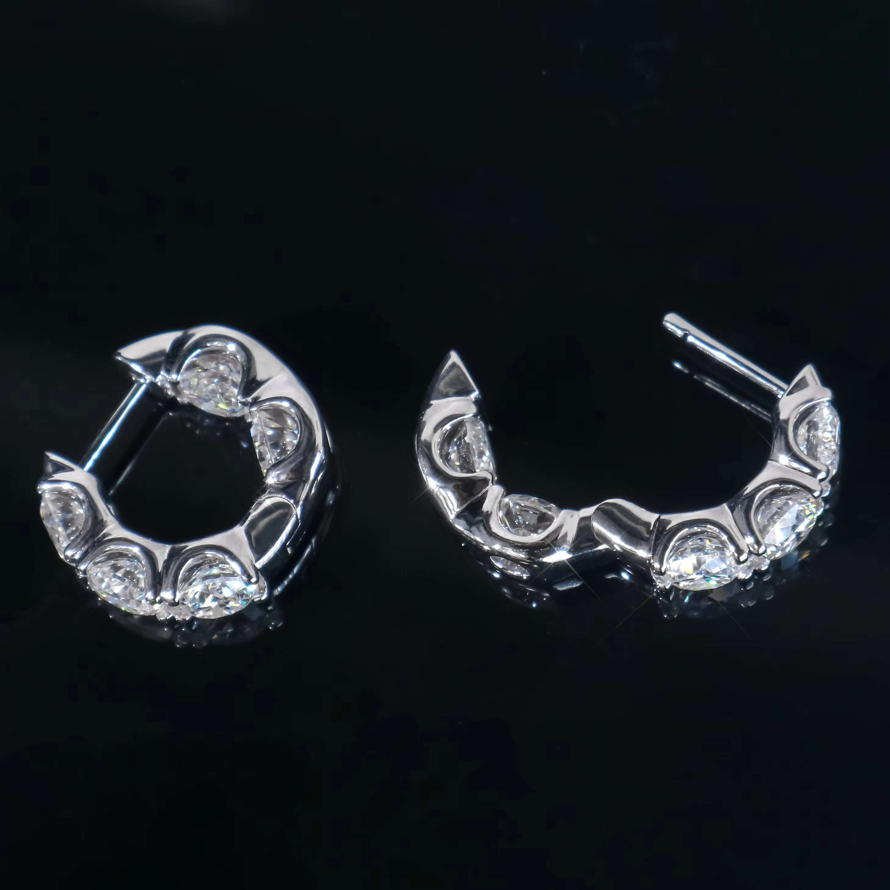 High Quality Hip Hop Earrings VVS GRA Certificated Luxury Hoop Wedding Moissanite Earrings