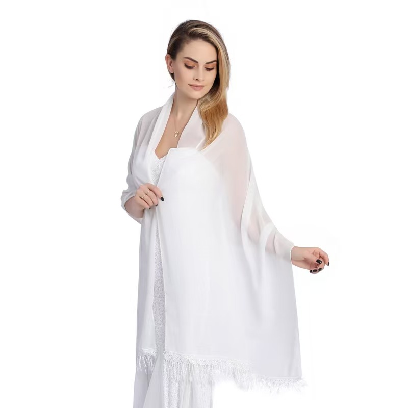 K1411 Cross-border good goods lace chiffon shawl bride bridesmaid wedding dress cheongsam shawl large size dinner shawl female