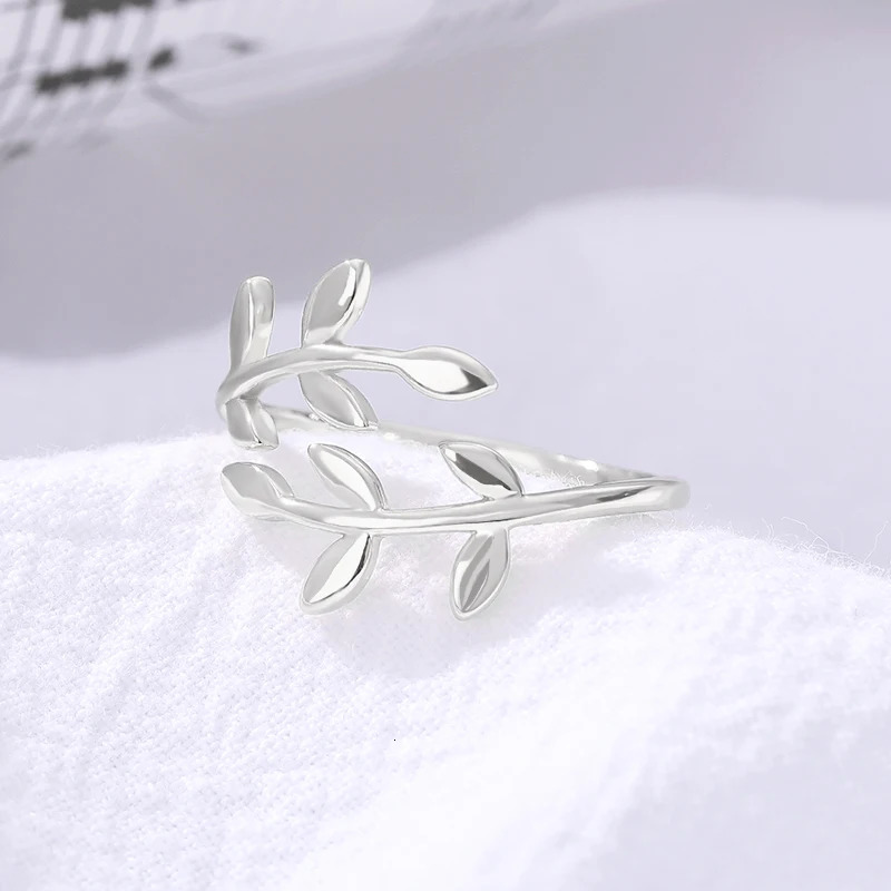 Womens olive leaf ring open gold stainless steel couple wedding jewelry free delivery 250428