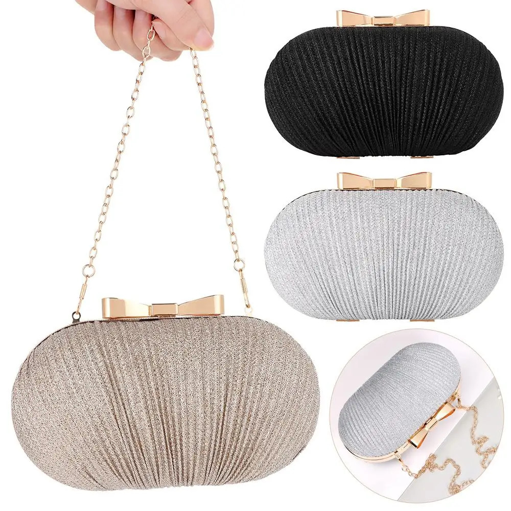 Wedding bride clutch handbag ladies evening party bag chain shoulder elegant egg shaped banquet wallet 250428