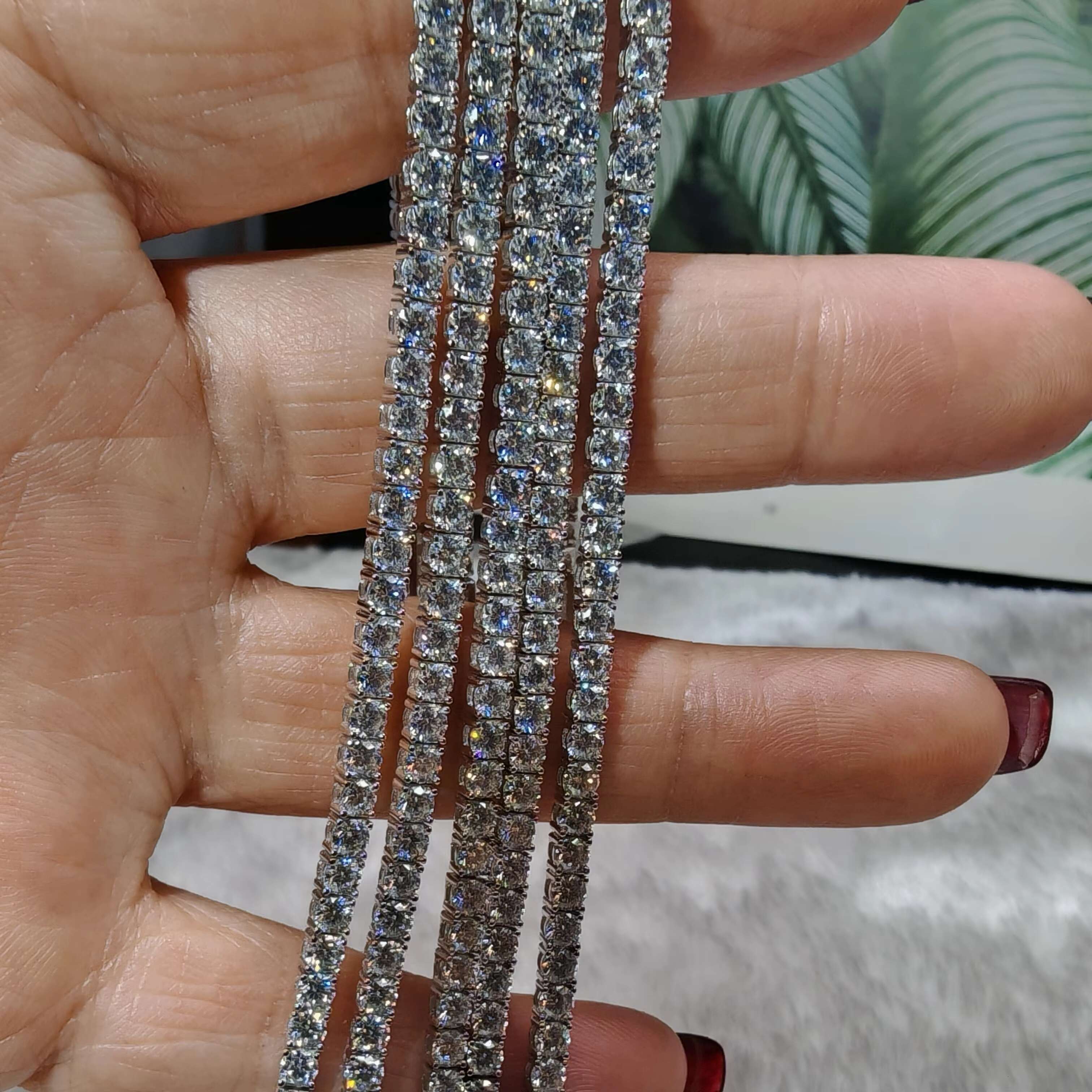 Fine Jewelry Hip Hop S925 Silver 3mm 6inch/7inch/7.5inch GRA VVS Moissanite Iced Out Tennis Chain Bracelet for Men Women