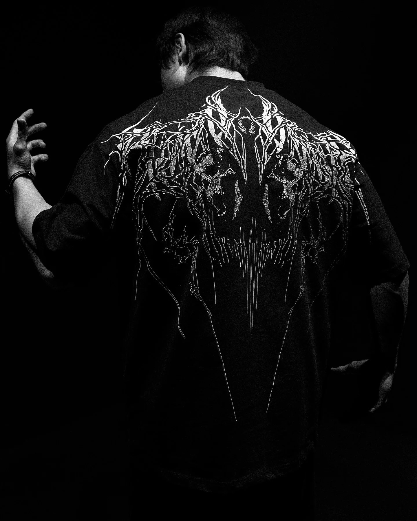 Y2K American Fashion Skull Pattern Tshirt Gothic Super Large Dark Style Top Harajuku Street Retro Short Sleeve 250430Z