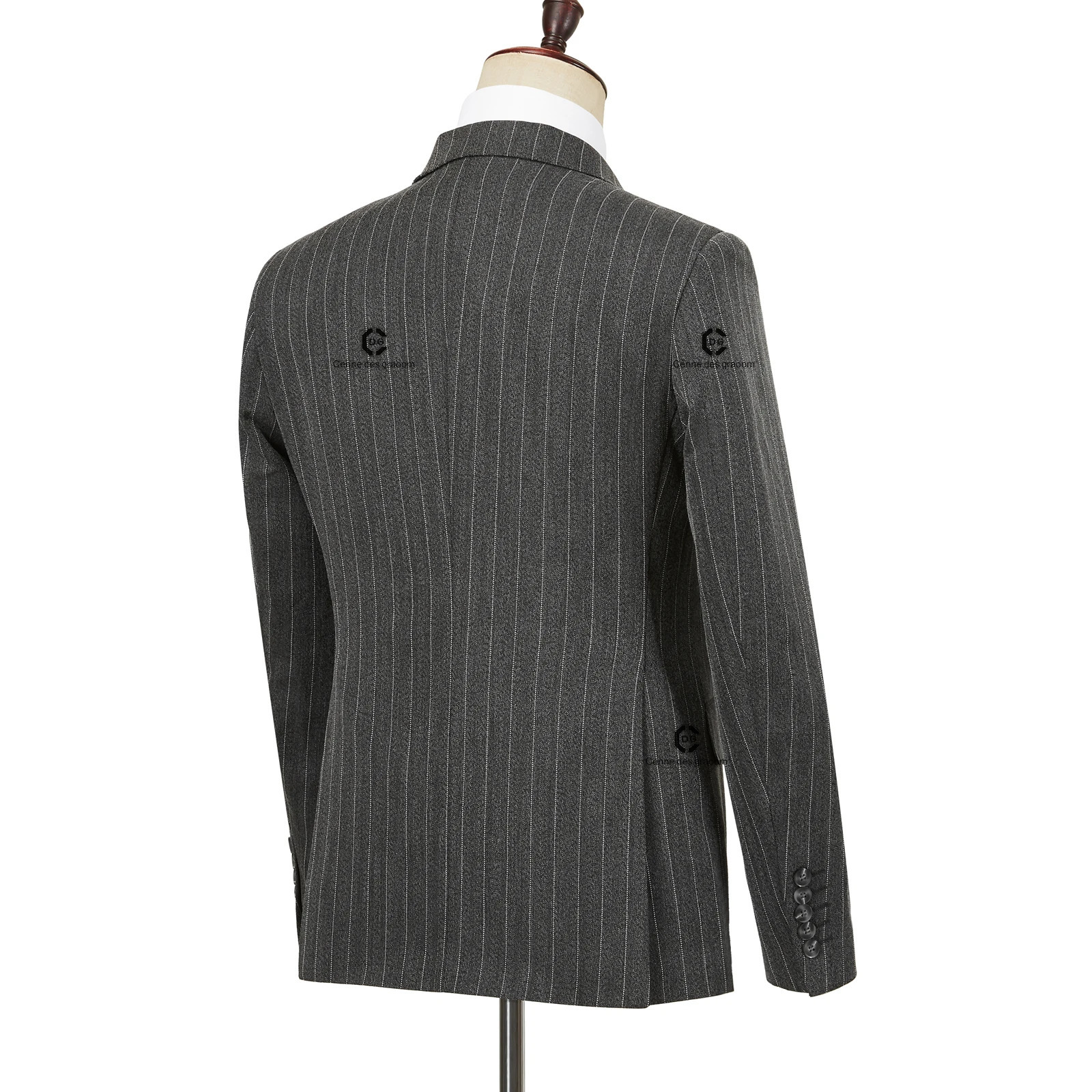 Cenne Des Graoom mens double chest striped suit slim fit 2piece set jacket pants office smart casual wedding 250428