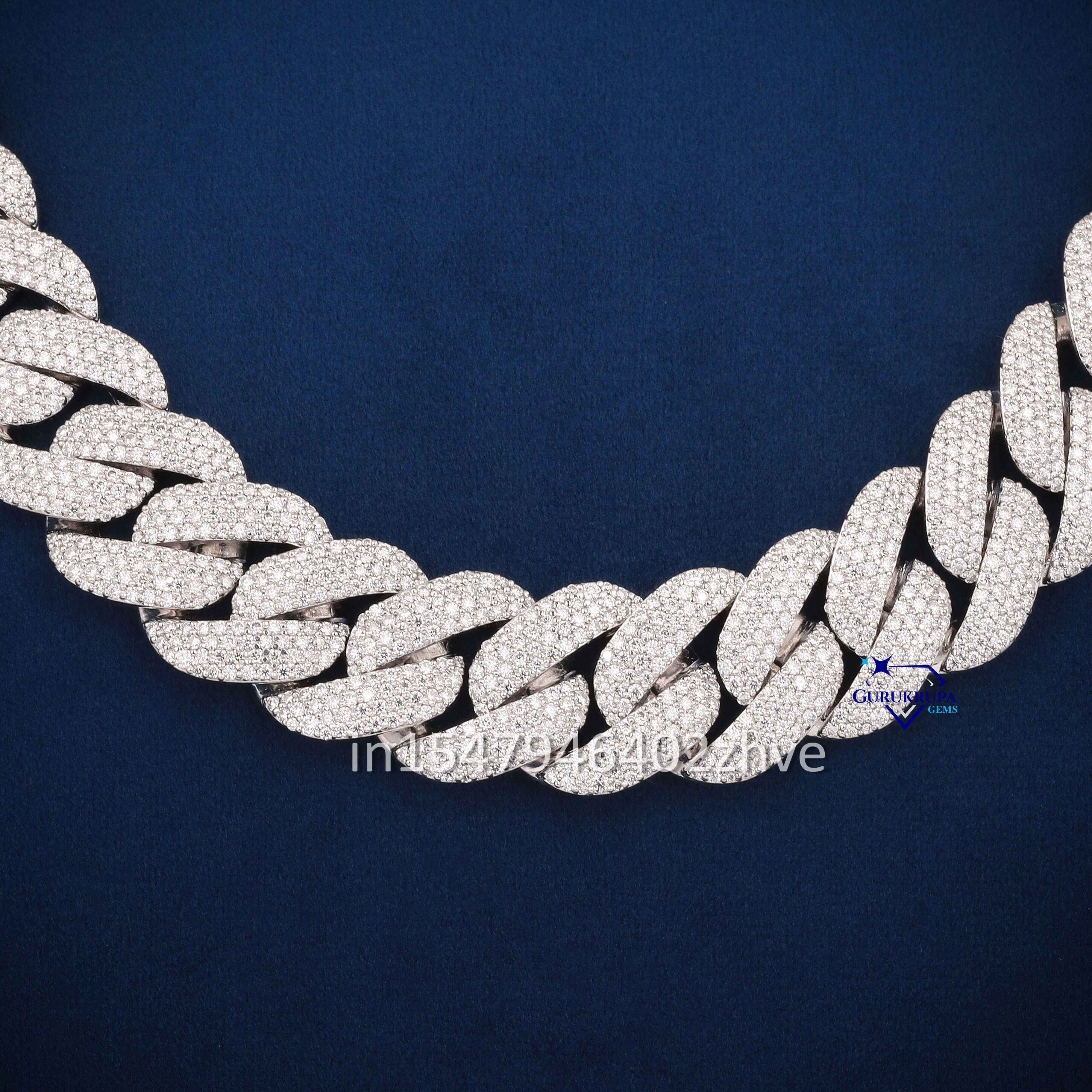 925 Silver Moissanite Diamond Miami Cuban Chain Necklaces for Men Personalized Custom Design for Party Wear Gift Jewelry