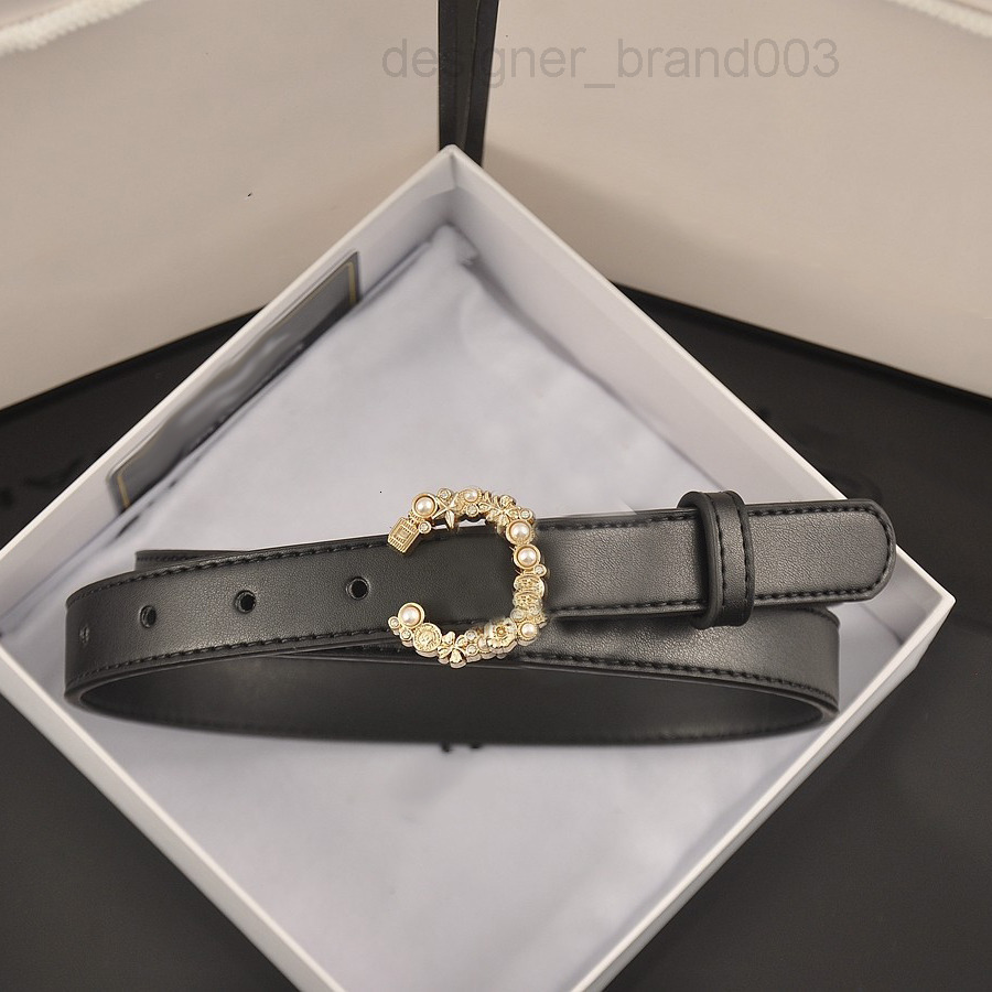 Genuine Leather Belt For Women Luxury Designer Belts Pearl Diamond C Buckle Womens Waistband Top Cintura cc channels chennel ccbelt channelbelt 27DD