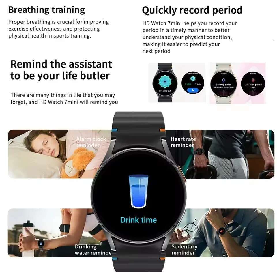 2025 New Galaxy 7 Mini Ultra Men Video GPS NFC Heart rate 40mm AMOLED Fiess Tracker Health Smart Watch Woman