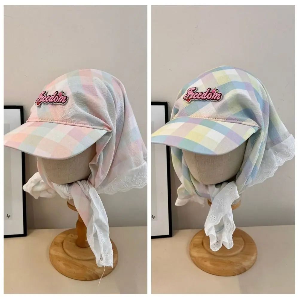 Casual Korean style plain baseball cap embroidered cotton shoulder strap shoulder strap hat hair strap leather hat letter headscarf hat girl 250429BJ - view 7