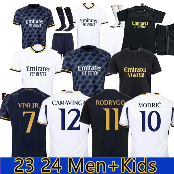 Real Madrides 2023 2024 BELLINGHAM VINI JR Soccer Jerseys KROOS Tchouameni 23 24 Football Shirt CAMAVINGA Rodrygo MODRIC Camisetas Men Uniforms