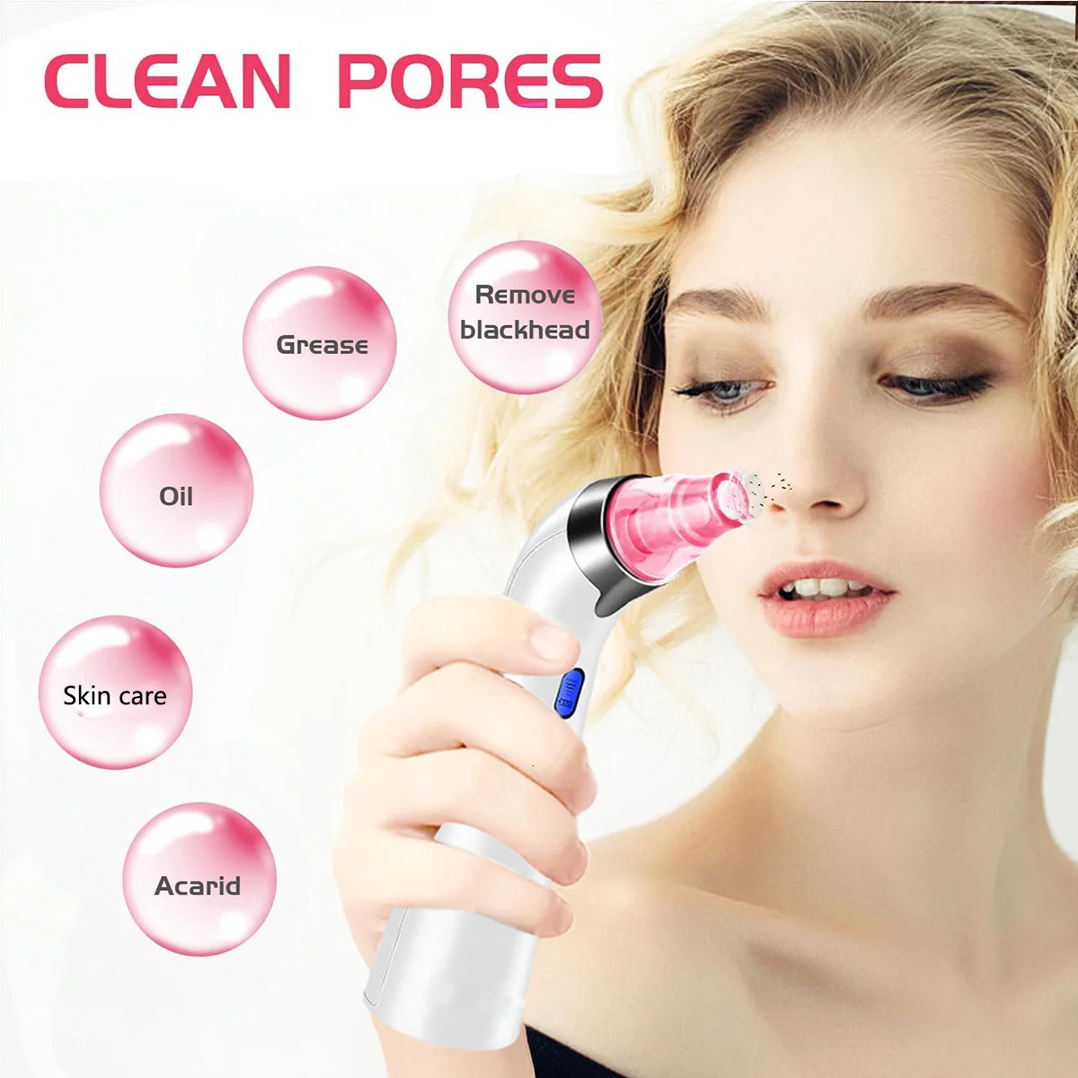 1PC Blackhead Absorber Cleansing 4 Replaceable Tips LED Display Home Beauty Device 250422
