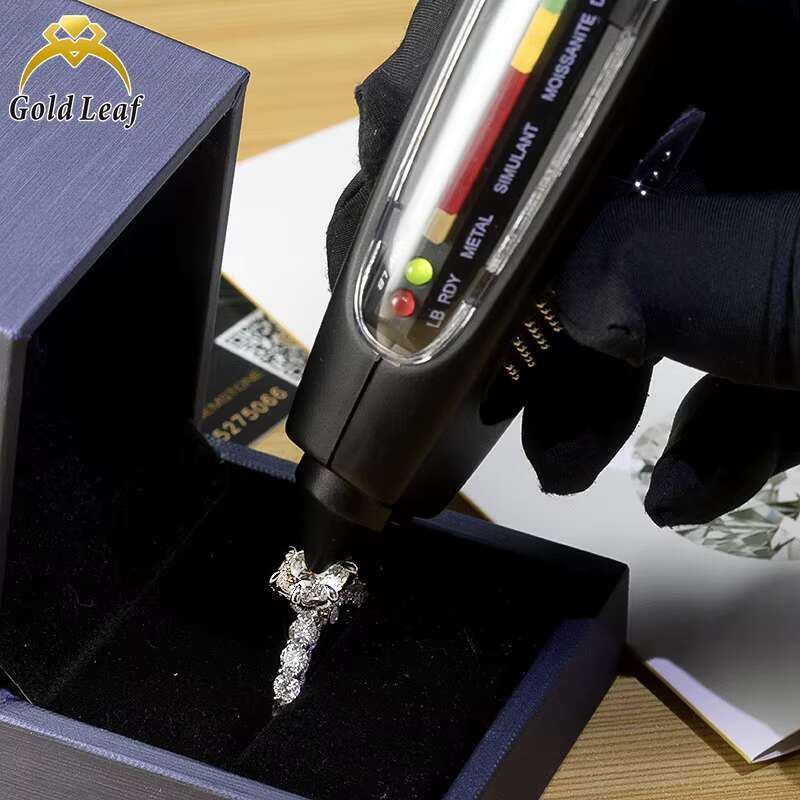 Goldleaf Best Selling 925 Sterling Silver Moissanite Diamond Engagement or Wedding Ring Gold Plated With VVS Clarity for Gift