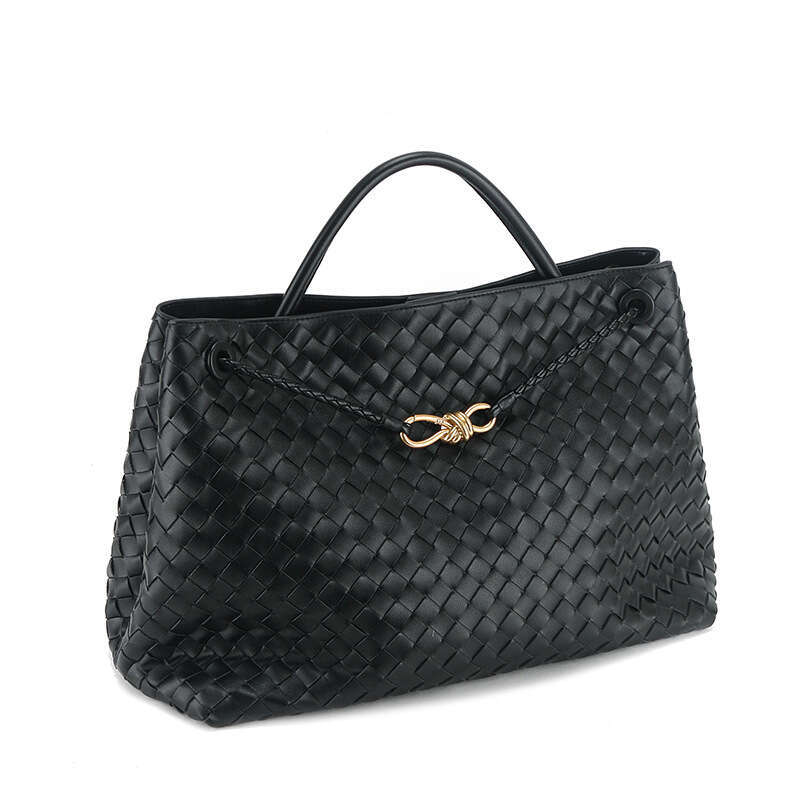 Old money style woven tote bag Andiamo commuting briefcase versatile cowhide large handbag