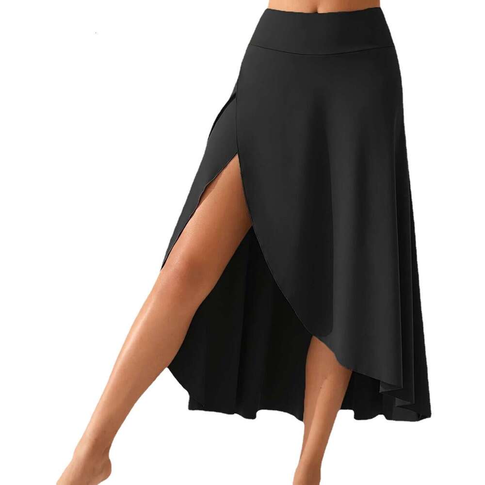 Popular women's solid color high waist elegant slit long fashionable slimming half skirt new casual versatile fashion clothing