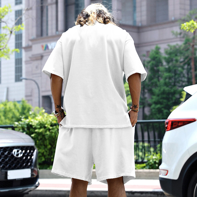 solid color man Tracksuits Tops Polos Set Casual Tshirt Designer Mens tee tops 2 pieces sets Business Jogger tracksuit