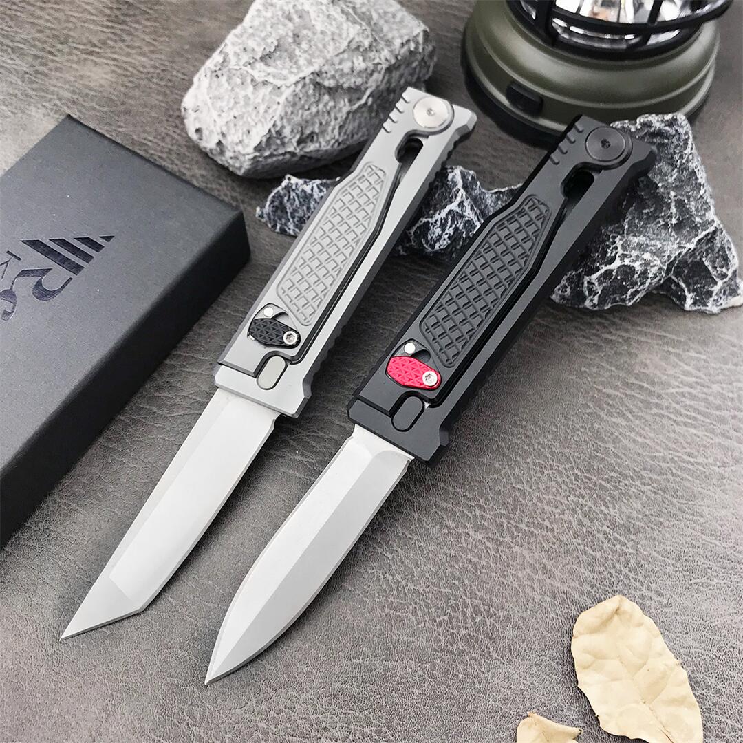 2Models Reate Assisted Open Folding Knife 2.76 D2 Satin Plain Blade, T6-Aluminum Handles