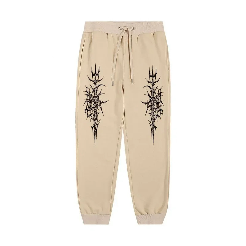 Mens printed waist sports pants street casual sports pants outdoor sports casual pure sports pants 250428