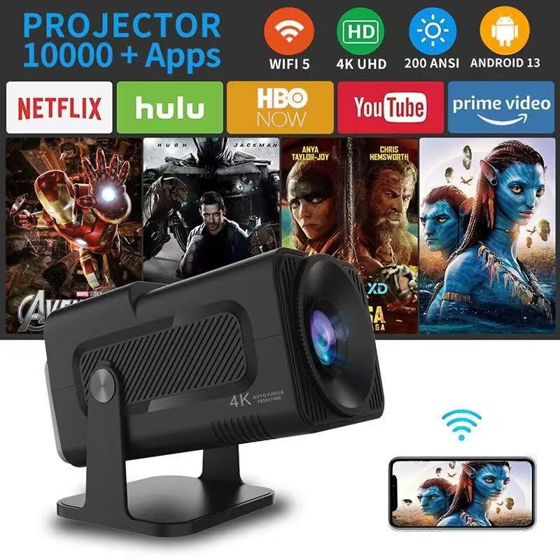 X12 PLUS retro gaming projector,4K HD TV video game stick, Portable projector with 10000+ Games,HDMI Output, WIFI