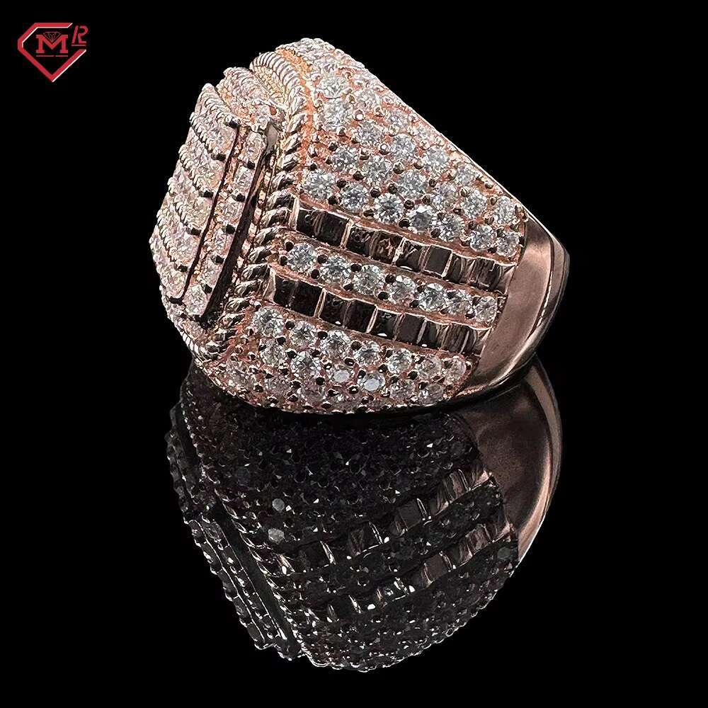 Luxury Champion Moissanite Hip Hop Ring Fine Jewelry VVS Letter Name Men Moissanite Ring
