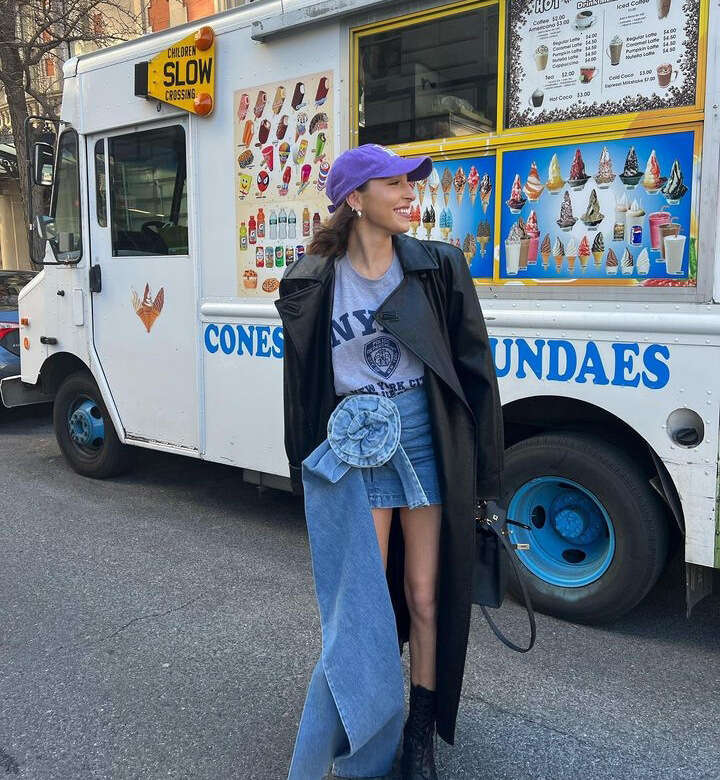 23 Spring/Summer Popular European and American Stacked Long Lace Rose Handmade Flower Denim Mini Skirt 20250275 2025 Versatile New Trendy Clothing Ins