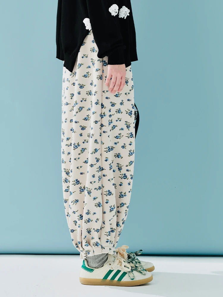 Imakokoni gentleman blue floor casual pants autumn and winter small fresh artistic communication nice 244886 250428