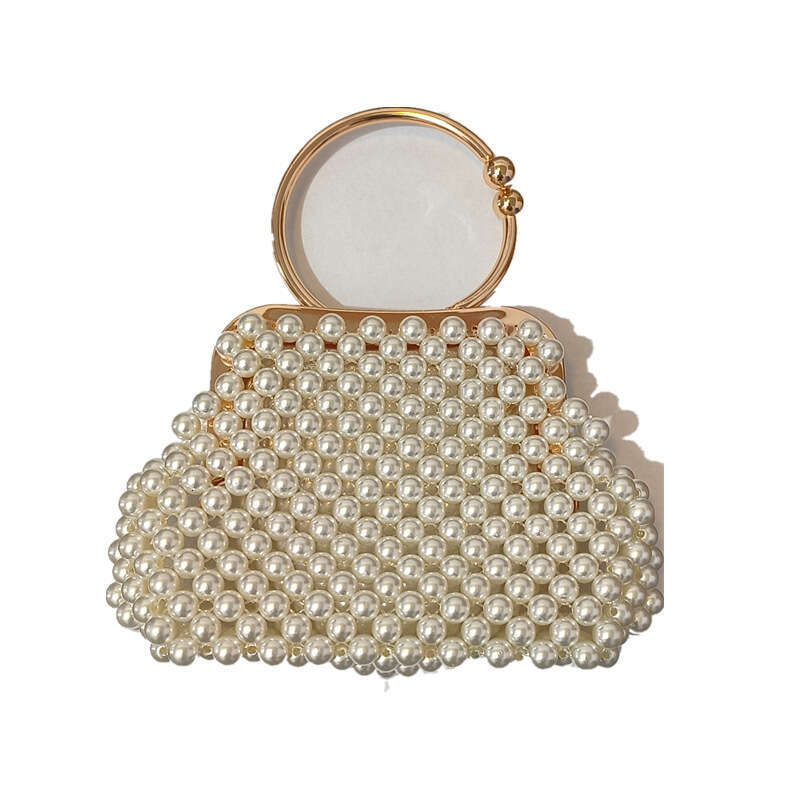Dinner Bag Handwoven Embroidered Pearl Evening Dress Banquet Cheongsam Bag Bride Bridesmaid Bag KQ