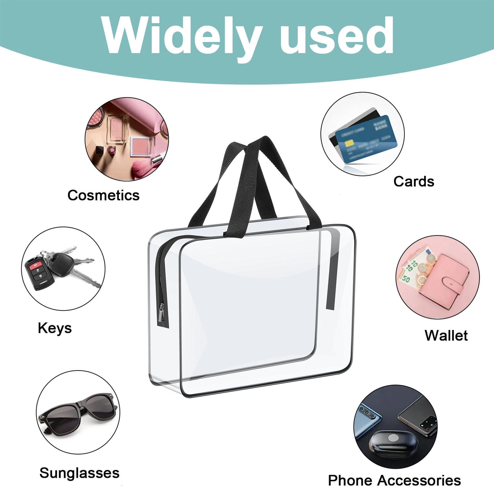 4/6Pcs Toy Storage Bag Clear PVC Childrens Building Blocks Organizing Bag with Zipper Waterproof Makeup Sorting Bag Travel Bag 250605