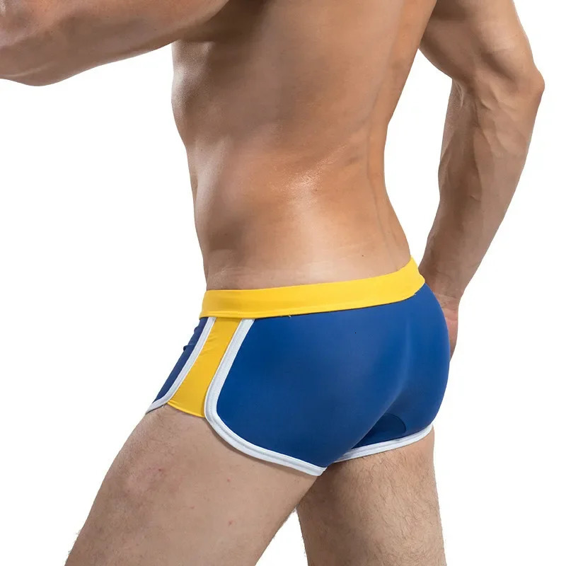 Wholesale Double Insured Swimsuit Pants Selling Fast Trunks Men Women Pleated Elastic Waist Breathable Fabric 250430