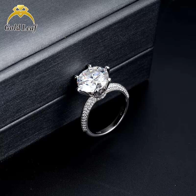 Goldleaf GRA Certified Moissanite Ring Pass Diamond Tester 925 Silver Plated Gold Custom Rings Fine Jewelry Rings