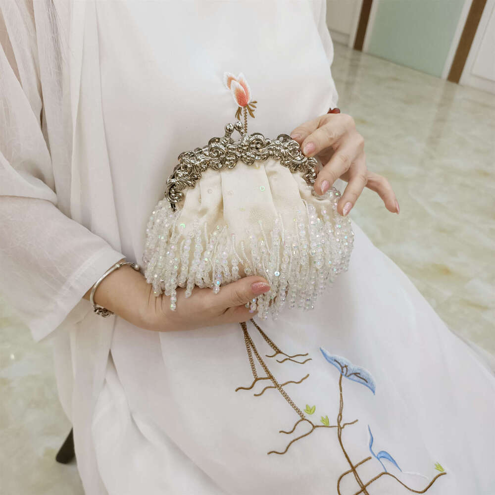Dinner Bag Socialite Tassel Silk Bead Embroidery Bridal Handbag Women S Qipao Bag Banquet Bag KQ