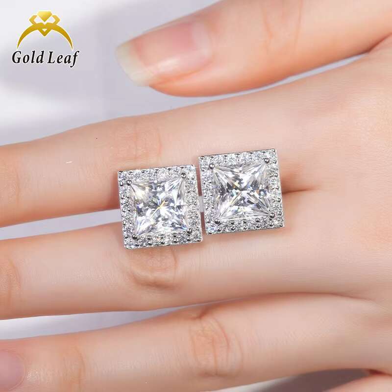 Goldleaf Lab Grown Diamond Earrings Princess Cut 1ct 2ct 10K 14K 18K DEF VVS Price Lab Grown Diamond Gift for Men Women