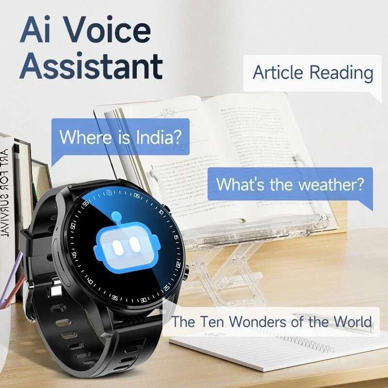 128G A7 4G Smart Watch SIM Card Dual Camera Video Call Step Tracker with Wifi GPS Waterproof Google Play Store for Men Chirldren