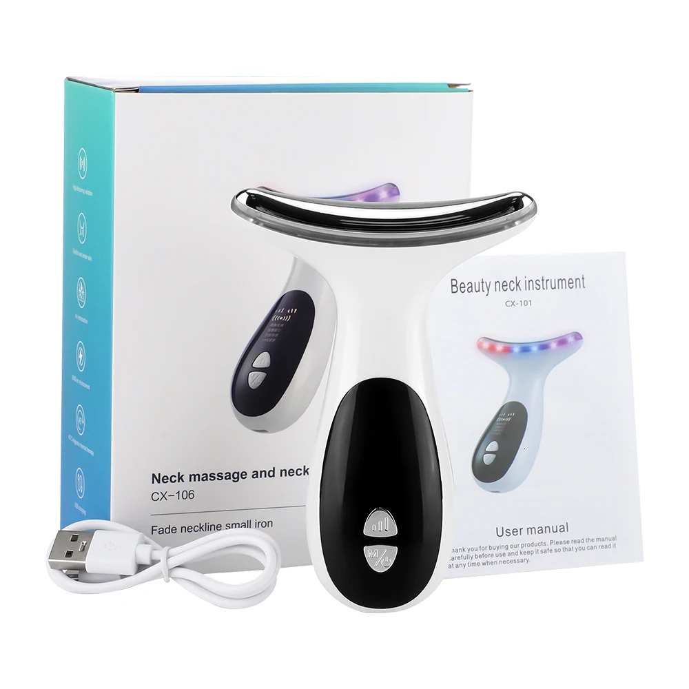 EMS Face Neck Lifting Beauty Device LED Pon Skin Rejuvenation Tighten Anti-aging Firming Sonic Vibration Massager 250422
