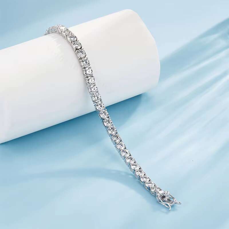 Fine Jewelry Hip Hop S925 Silver 3mm 6inch/7inch/7.5inch GRA VVS Moissanite Iced Out Tennis Chain Bracelet for Men Women