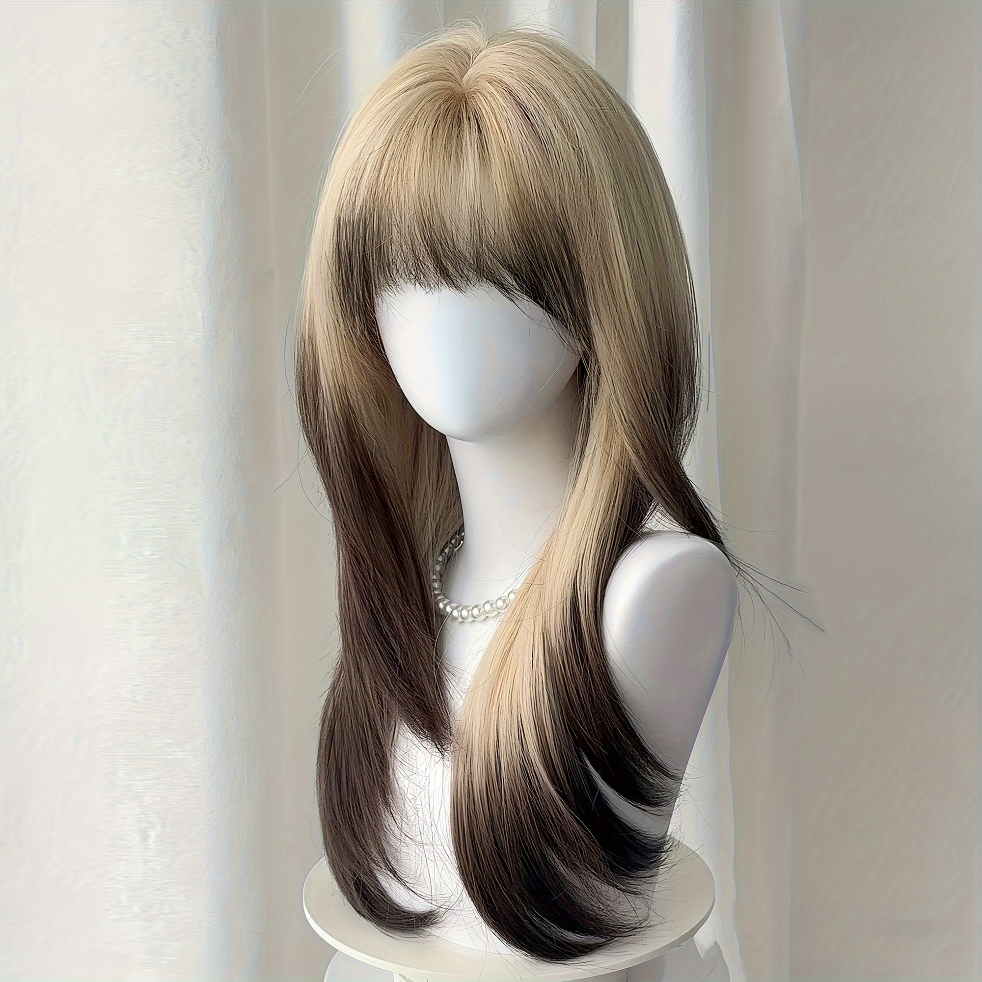 Gold Blondes to Blues Graduated Wave Synthetic Hairpiece Thick Volume High-Density Lush Layers for Women's Everyday Outfits