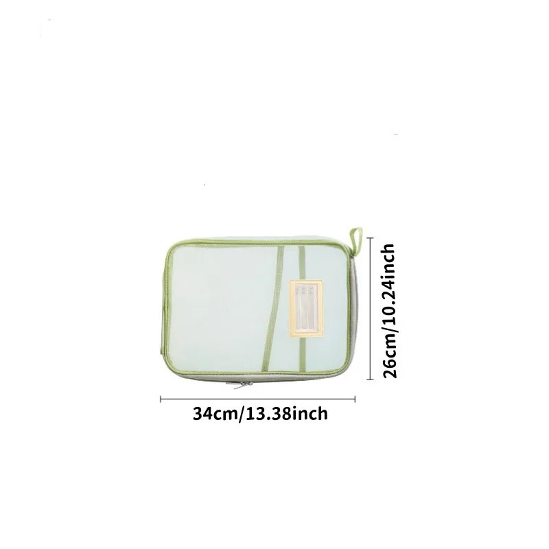 Transparent stationery storage folder thick mesh zipper file packaging A4 size school office supplies travel storage bag 250425