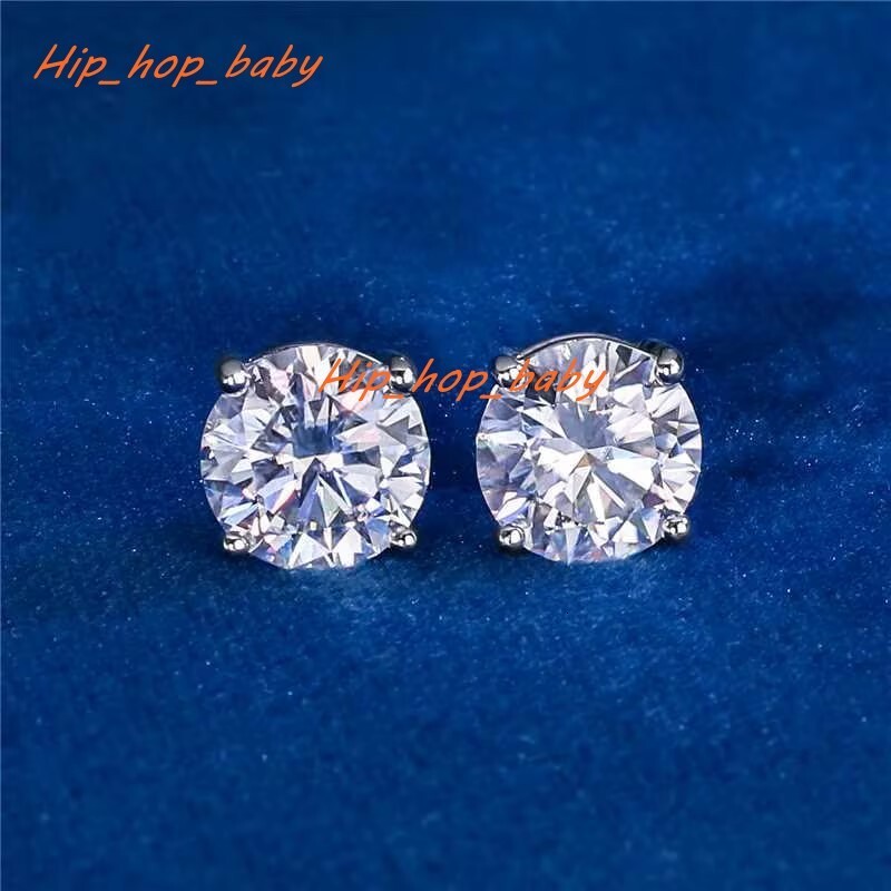 Wholesale Ale Diamond Earrings Screw Back 925 Silver GRA Certificated Elegant Design Moissanite Earrings
