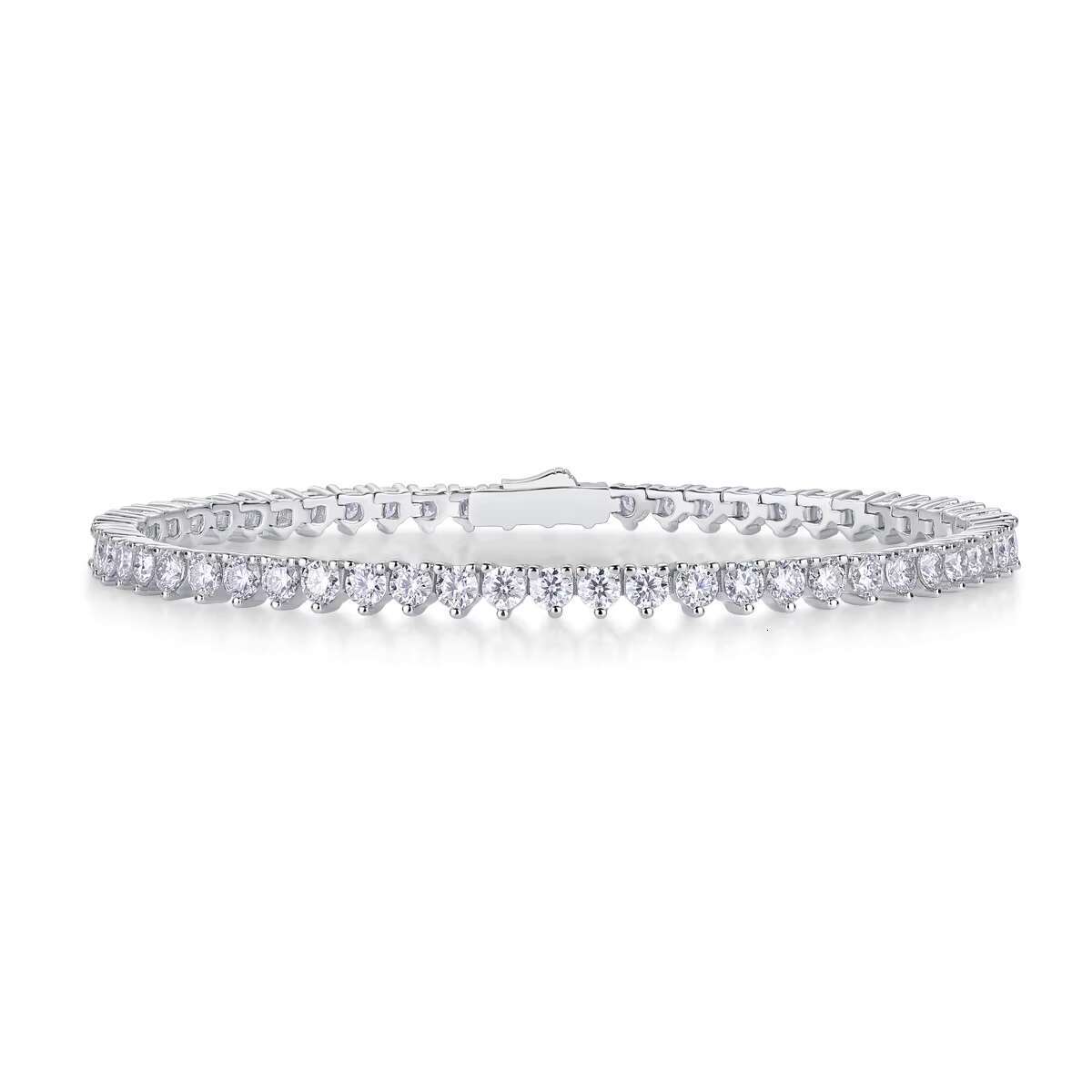 De VVS Moissanite Tennis Women Bracelets Marks Moissanite Link Bracelets 3mm Tennis Chian 925 Sterling Silver 18k Gold Plated