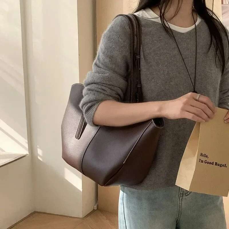 Women Handbag Large Capacity Portable Shopping Shoulder PU Leather Ladies Commuter Underarm Totes Bag Bolsa