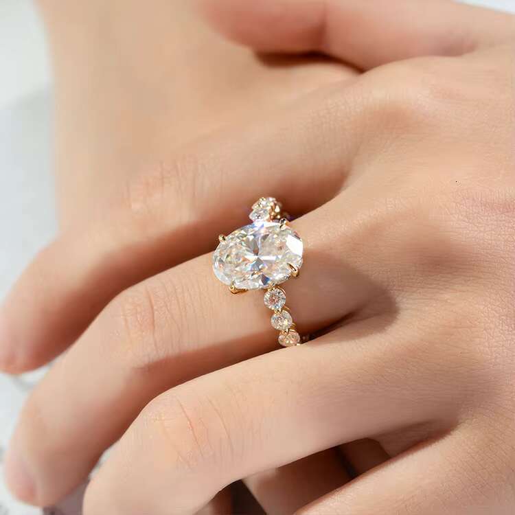 Goldleaf Customize 14k Solid Gold Hot Selling Classic Style Oval Cut Moissanite Diamond Ring Women s Wedding Engagement Ring