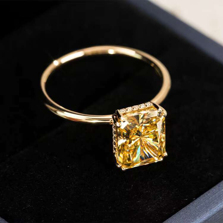 Goldleaf Custom18K Yellow Solid Gold Engagement Ring Mossanite Diamond Classic D VVS Moissanite Wedding Ring for Women