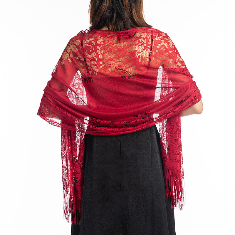 K1425 Hot sale lace shawl evening dress cheongsam shawl party dinner hollow lace shawl scarf