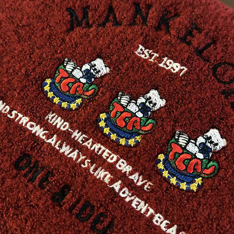 T611 cute bear embroidered wool cartoon scarf for women autumn and winter warm student couple versatile knitted scarf