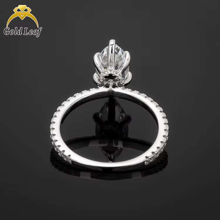 Goldleaf Wholesale Classic Style 925 Sterling Silver Wedding Engagement Ring Hot Sale Womens Fine Jewelry Gold Plated CZ Stones